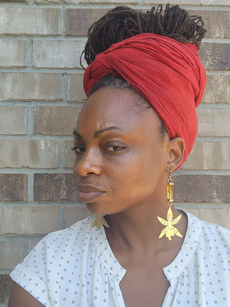 Thumbnail: Mexican amber orchid earrings 