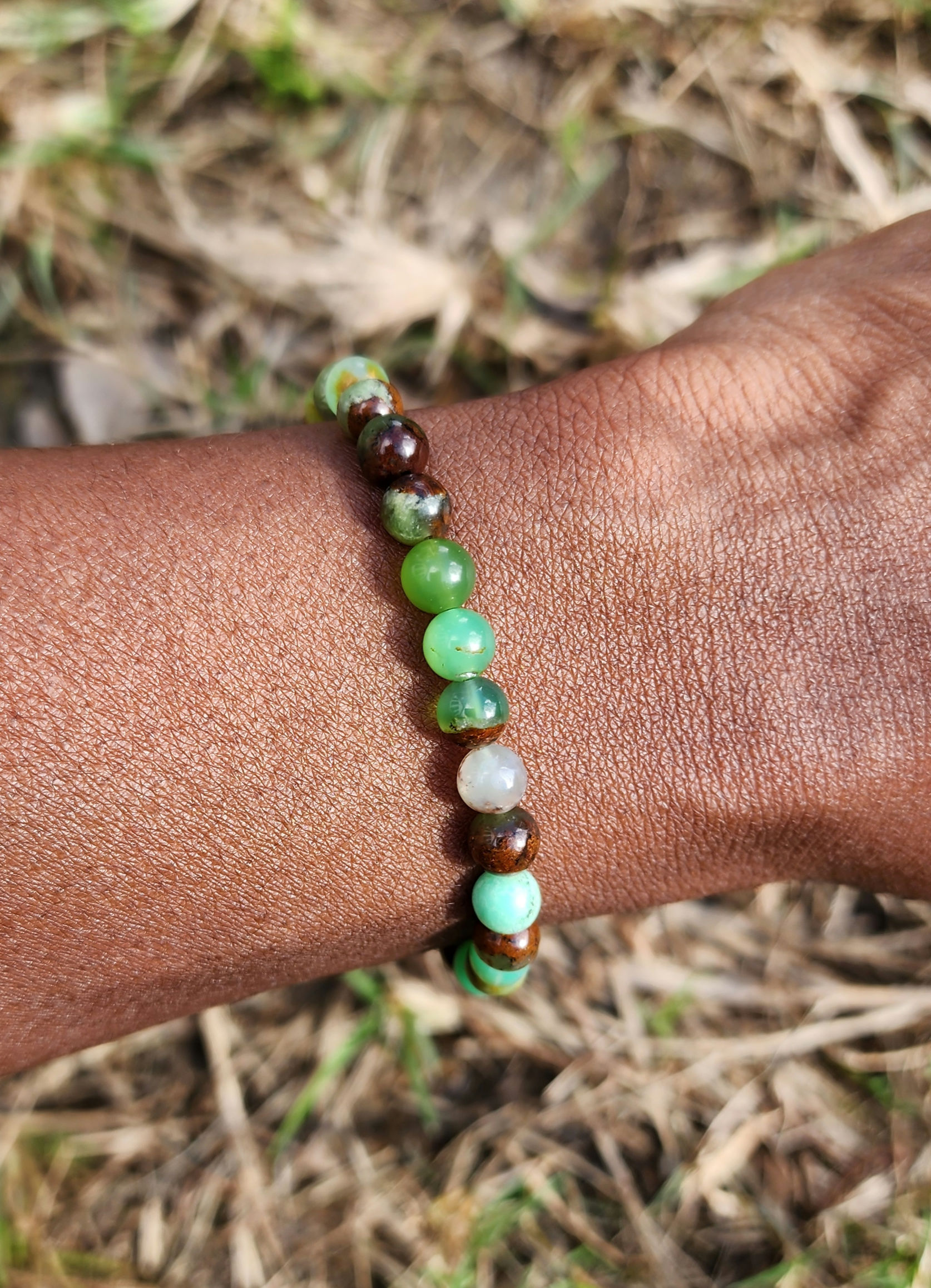 Chrysoprase beaded bracelet