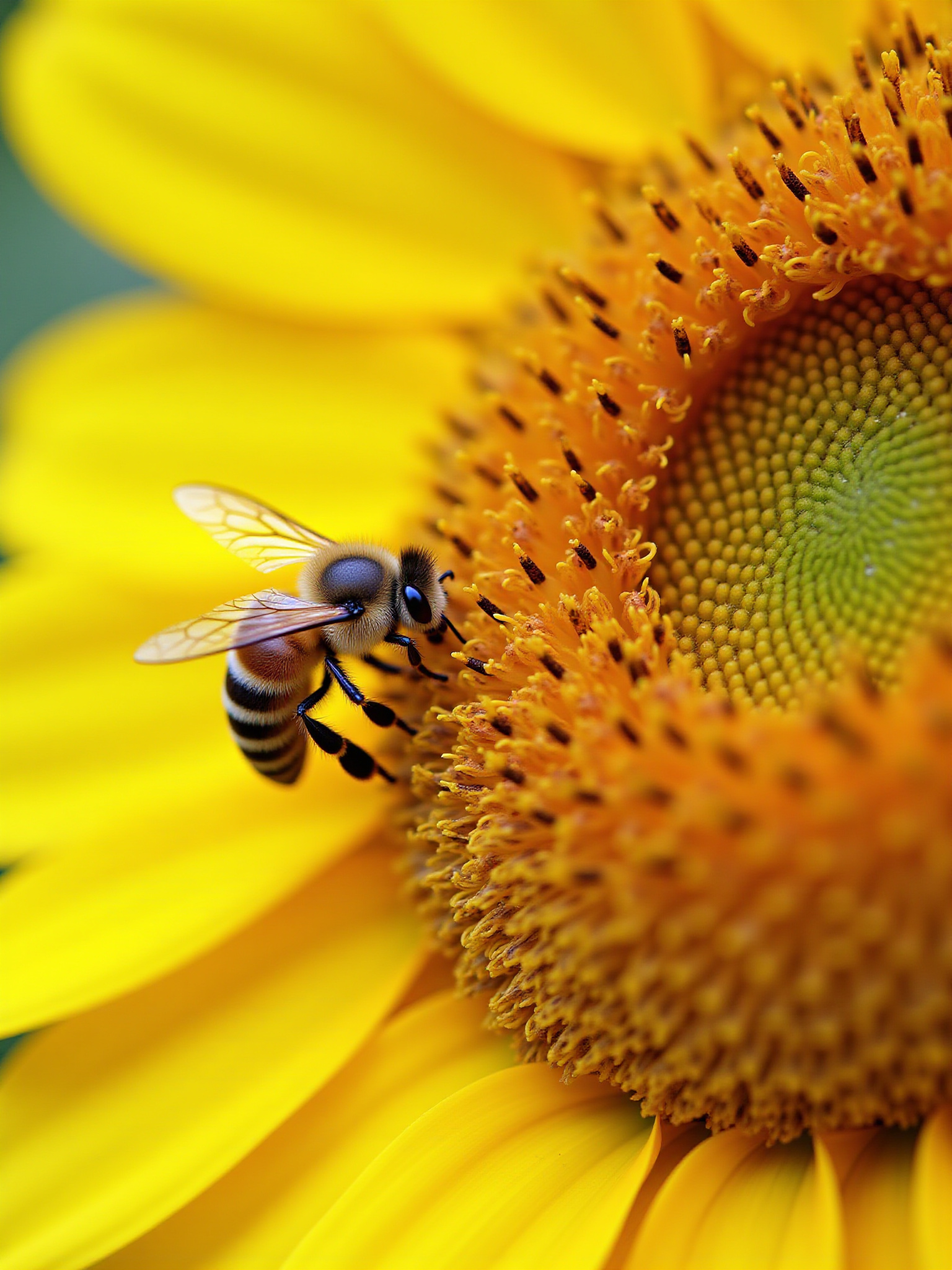 bee with sunflower