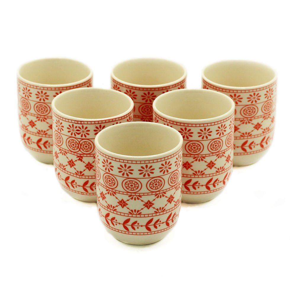 6 Herbal Tea Cups - Amber