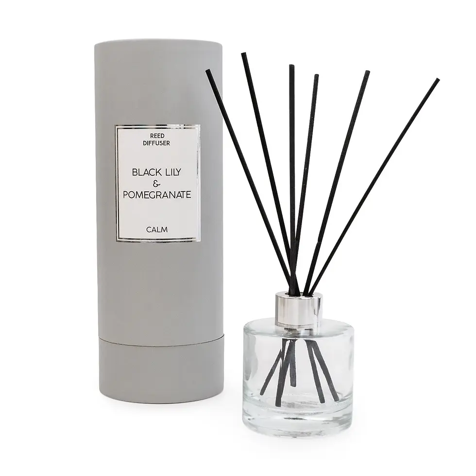 Large Reed Diffuser in Gift Box - Black Lily and Pomegranate Scent 150ml