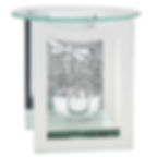 Dragonfly White & Silver Glass Panel Oil Burner/Wax Warmer