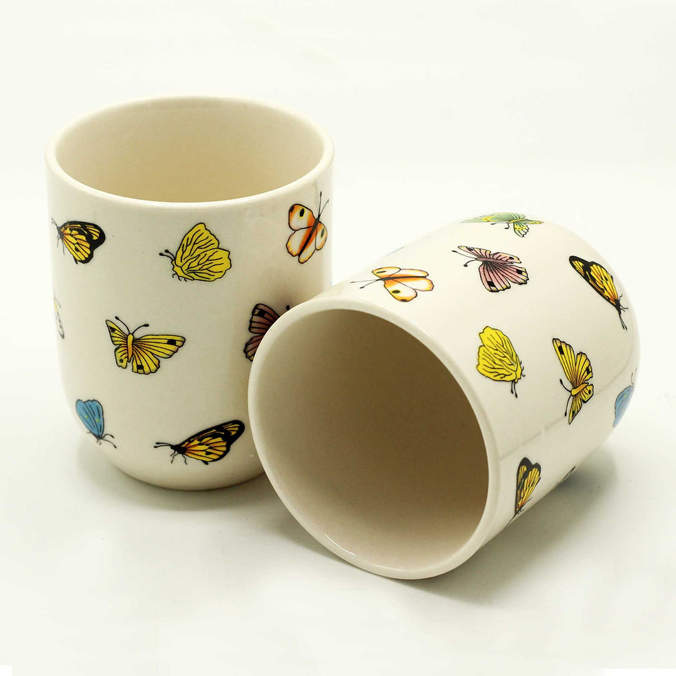 6 Herbal Tea Cups - Butterflies