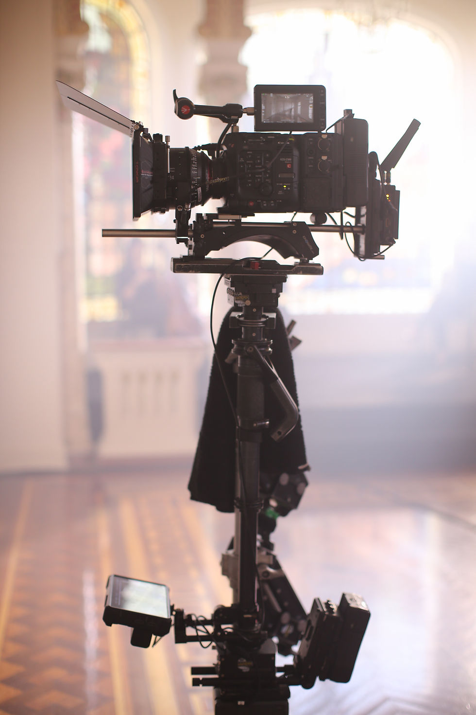 Una cámara en un estabilizador steadycam