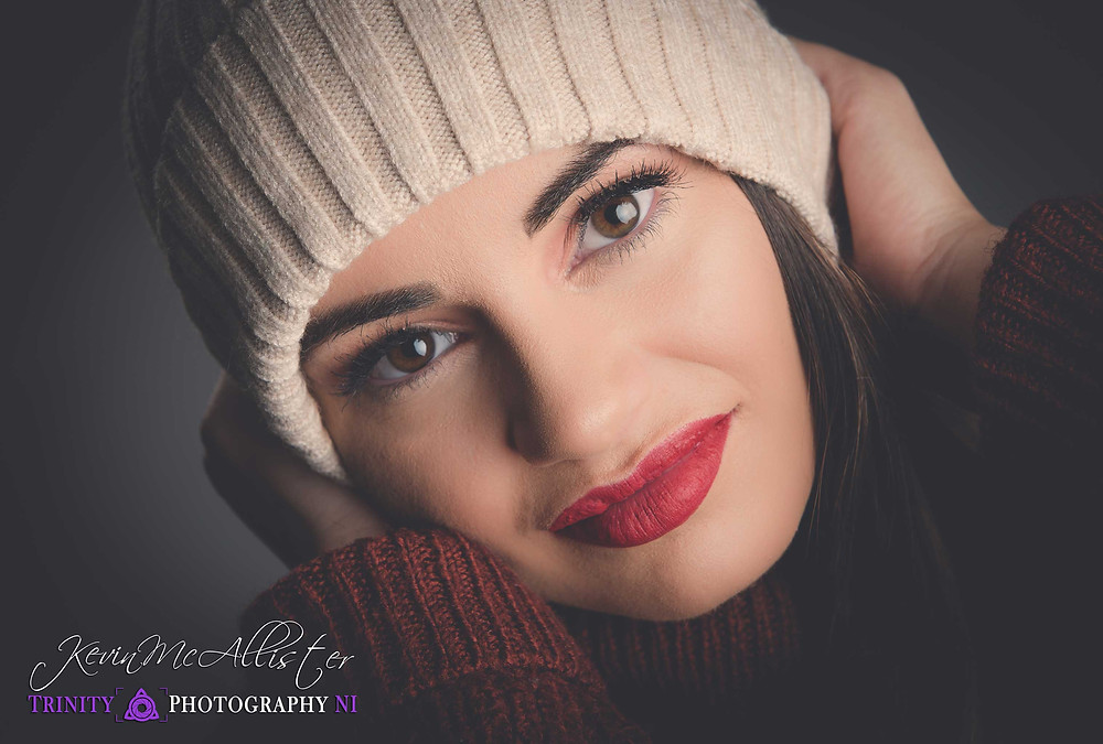 model in woolly hat and jumper