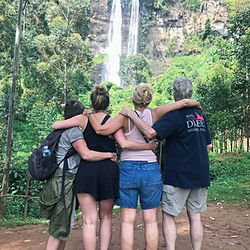 Clients hiking at Sipi Falls