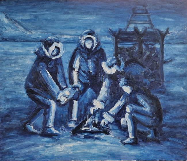 Tania Marro Scenery Impressionism People Blue
