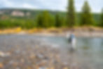 Michelle fishing the headwaters of the Snake River near border of Grand Teton and Yellowstone National Parks