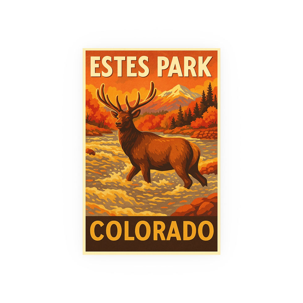 Estes Park Retro Poster Art - Colorado Wall Decor