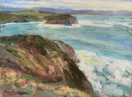 "Feline Cliffs" Reusing an oil painting canvas