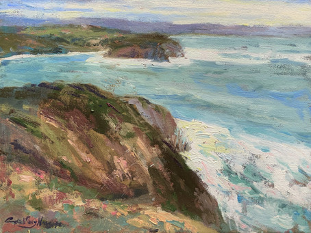 "Feline Cliffs" Reusing an oil painting canvas