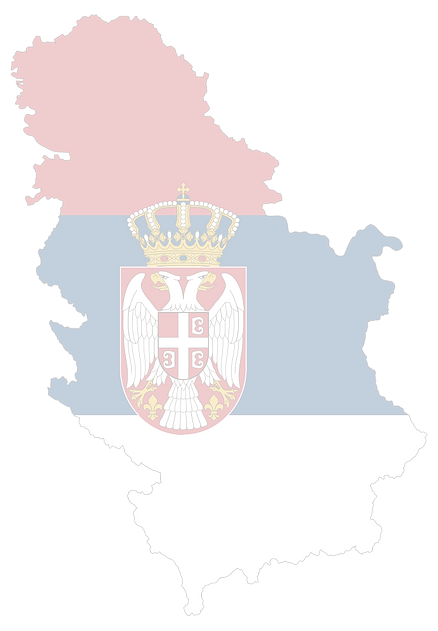 Serbia Map Flag With Stroke-263413_edite