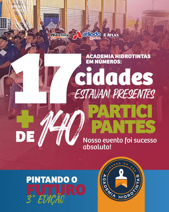 Hidrotintas, Atlas, Arlindo RN Tintas e ABRAPP se unem em uma grande jornada de conhecimento, prática e valorização dos pintores profissionais.