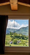 Uno scorcio della vista sulla Val Trebbia dall'interno del B&B Antico Casale di Bobbio