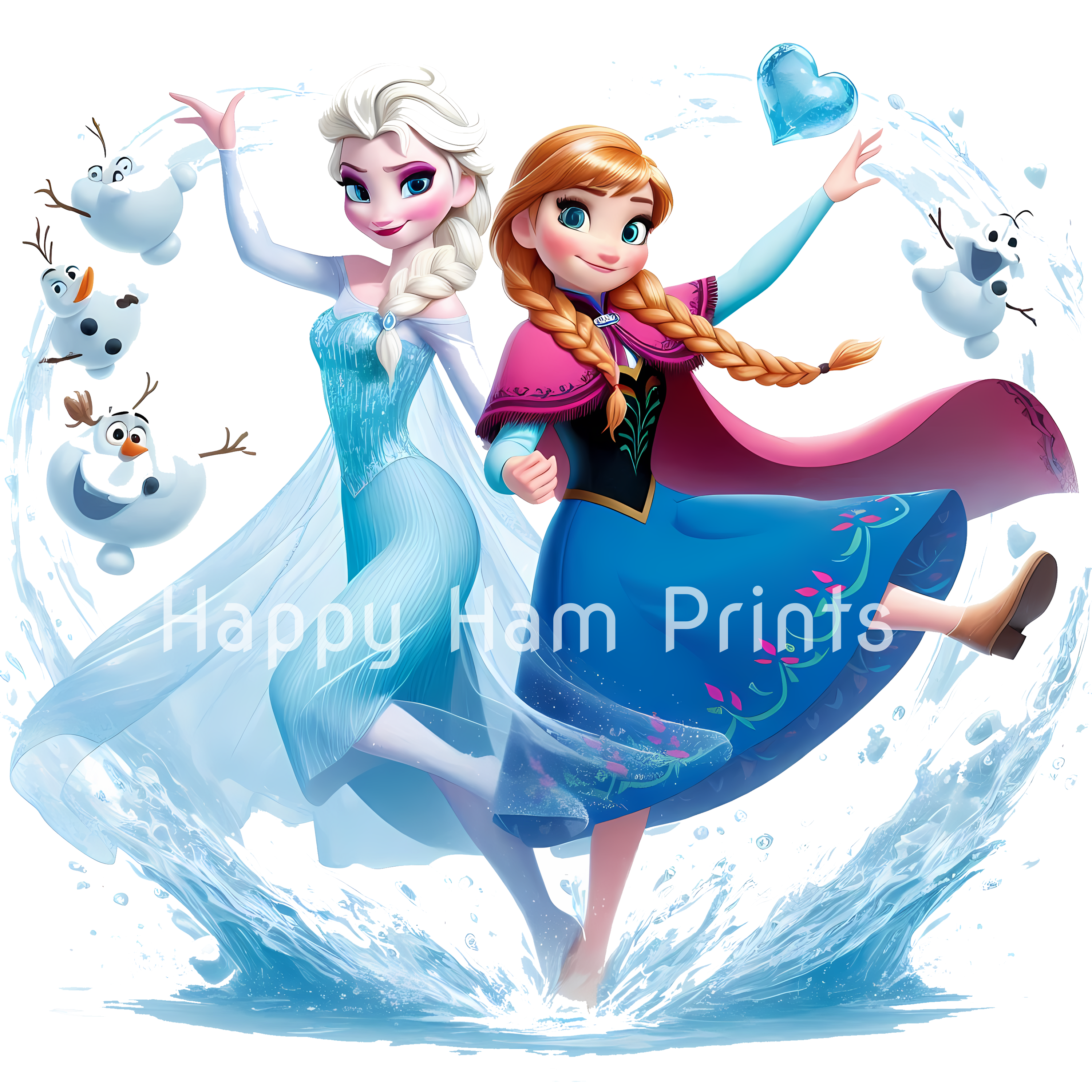 Elsa, Anna & Olaf