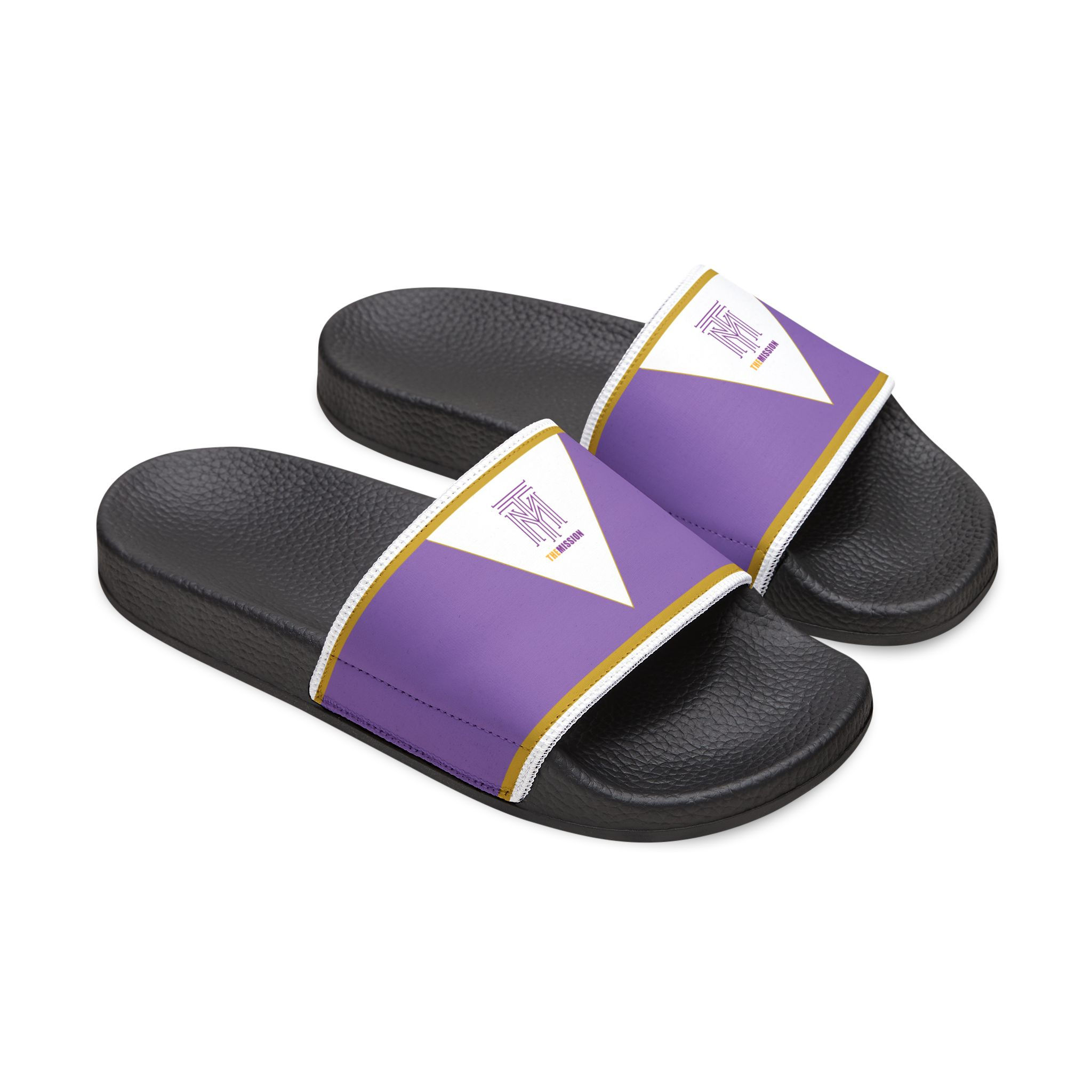 The Mission Women’s Purple & Gold Logo Slides lspgd