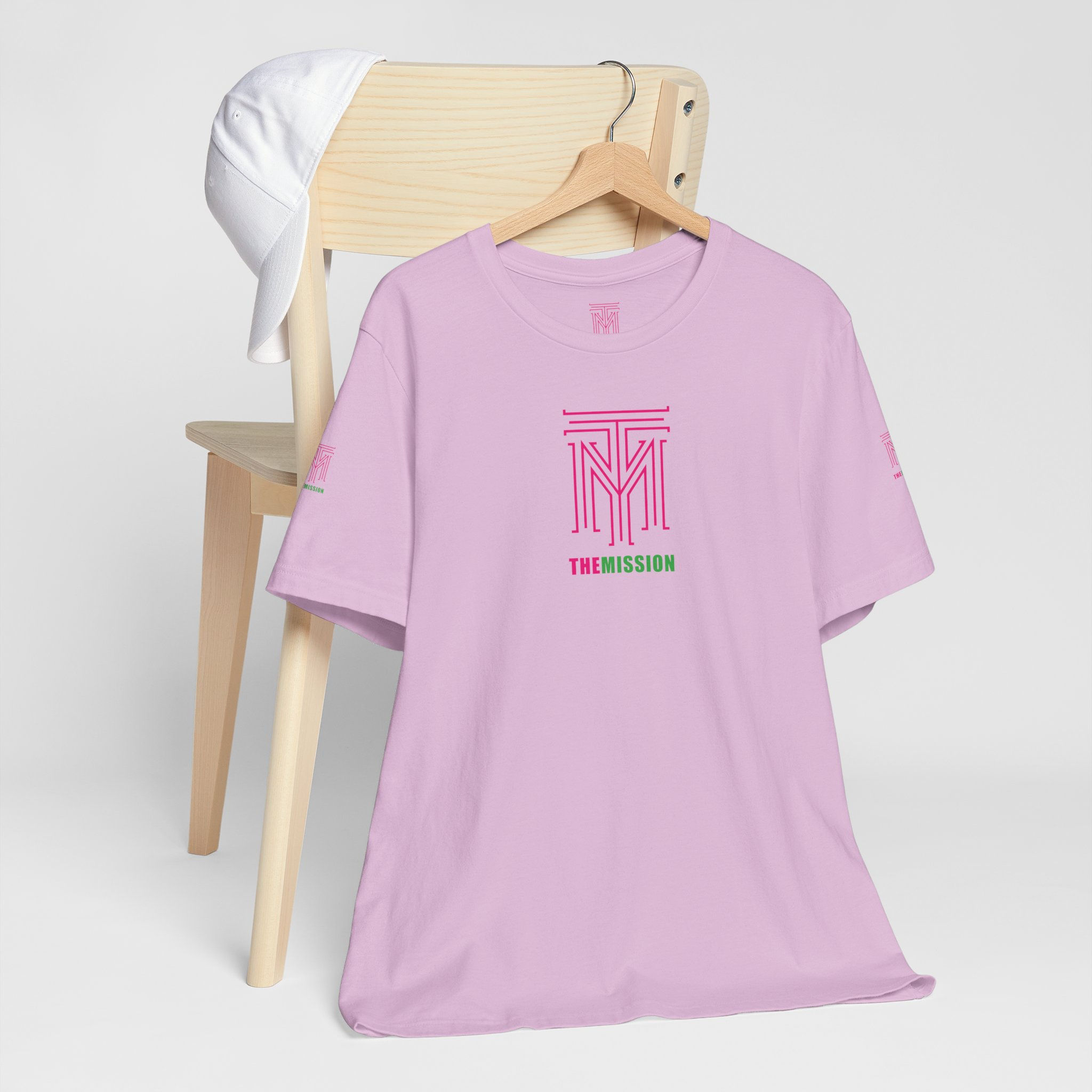THE MISSION Women’s Pink & Green Short Sleeve T-Shirt tswpgn