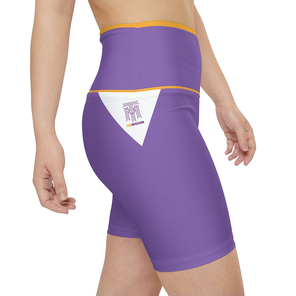 Thumbnail: The Mission Women’s Mid-line Shorts Purple & Gold swpgd