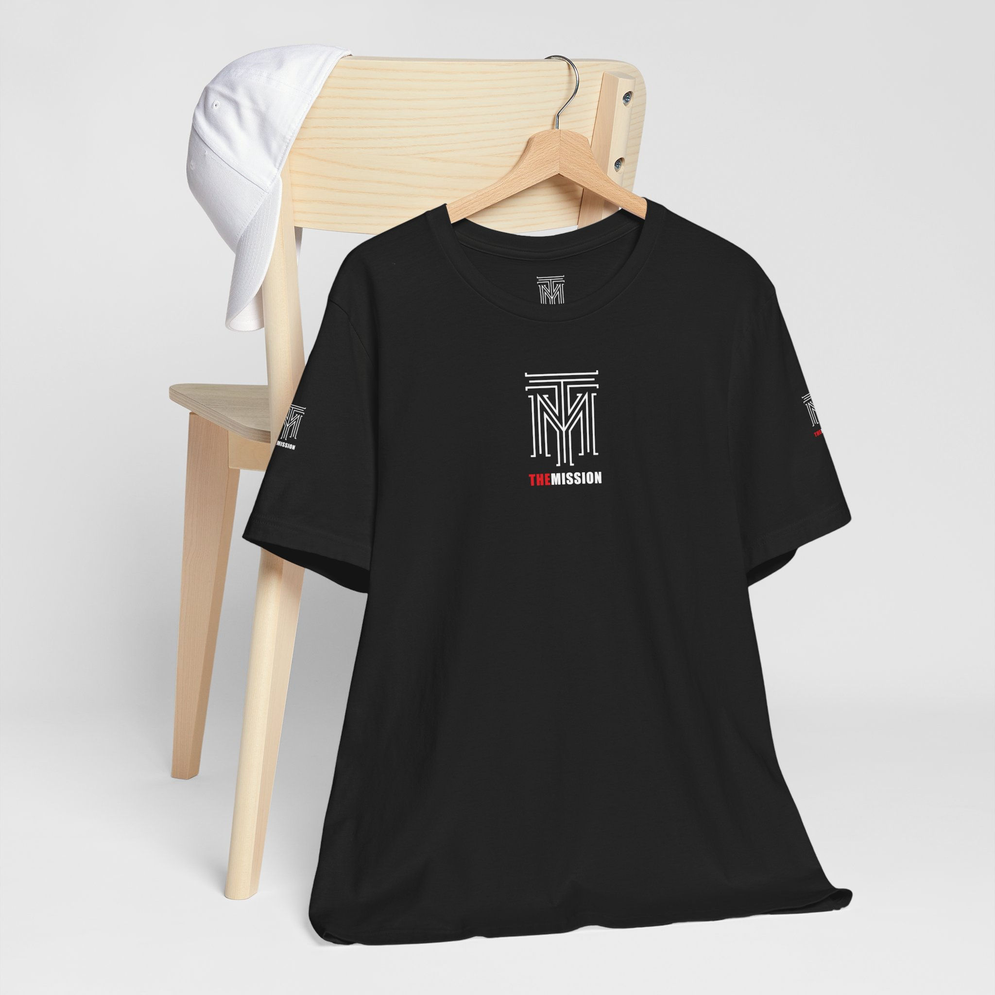 THE MISSION Women’s Red & White Logo Short Sleeve T-Shirt tswrw