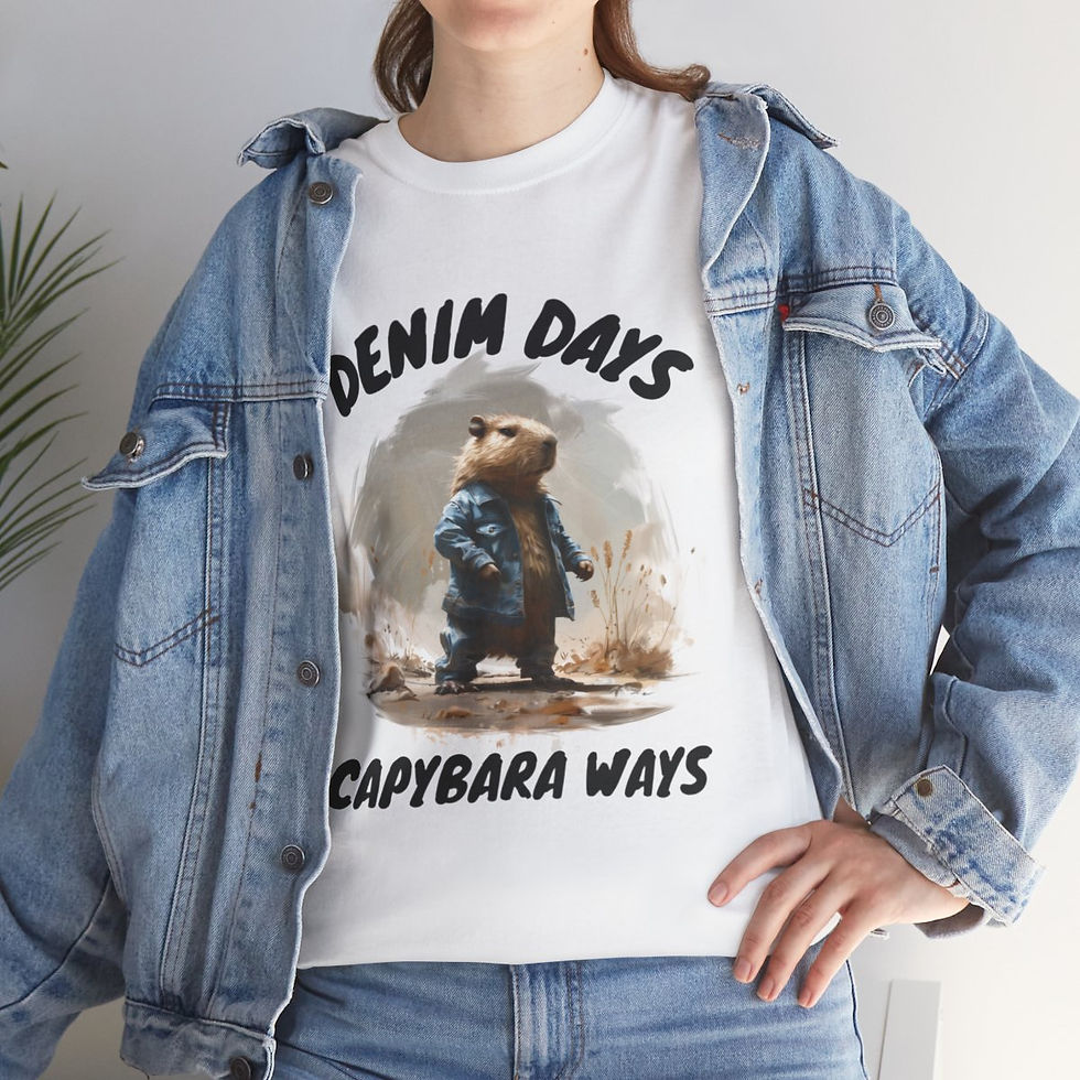 Thumbnail: Denim Days, Capybara Ways - Unisex Tee