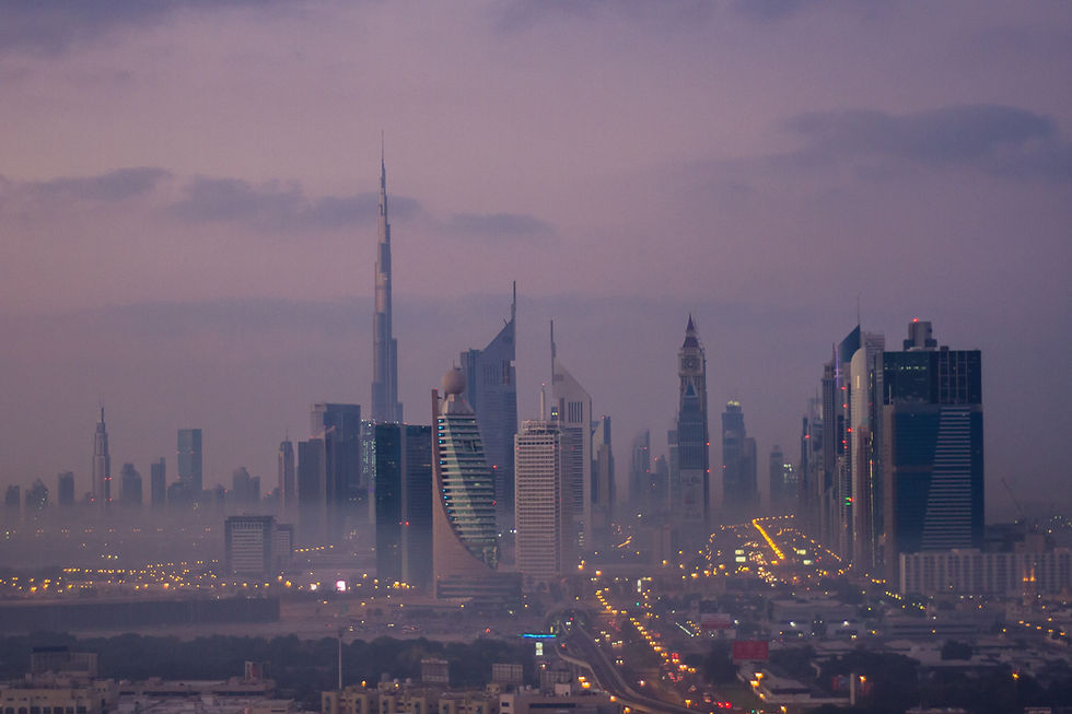 Dubai dawn skyline