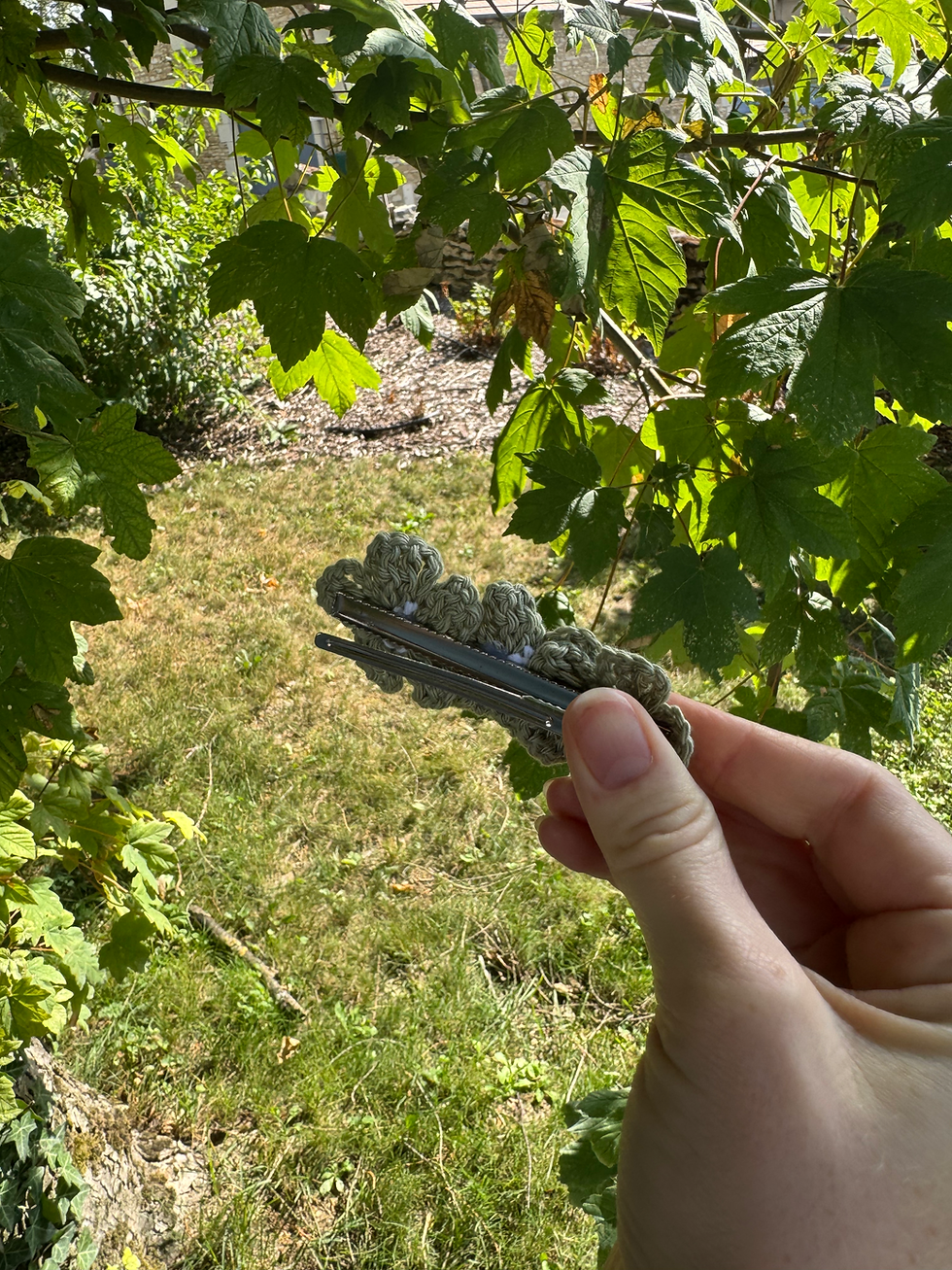 Miniature : Barrette fleur verte 