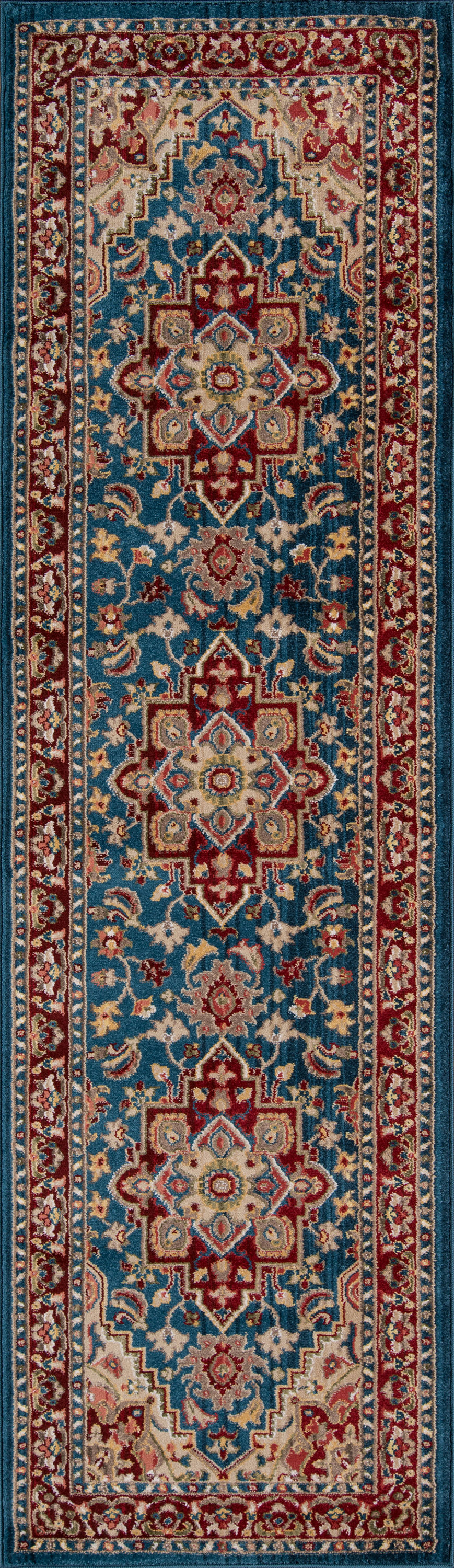 Thumbnail: Momeni Lenox LE-01 Blue Polypropylene Traditional-Medallion Area Rug