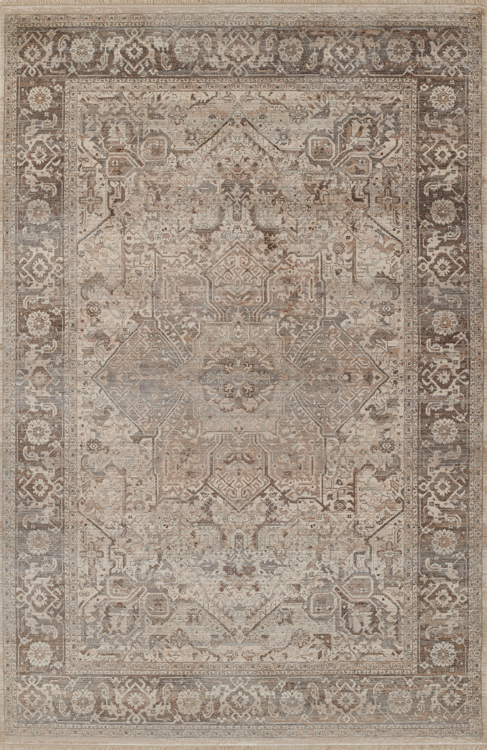 Momeni Izmir IZ-10 Grey Polyester Traditional-Oriental Area Rug