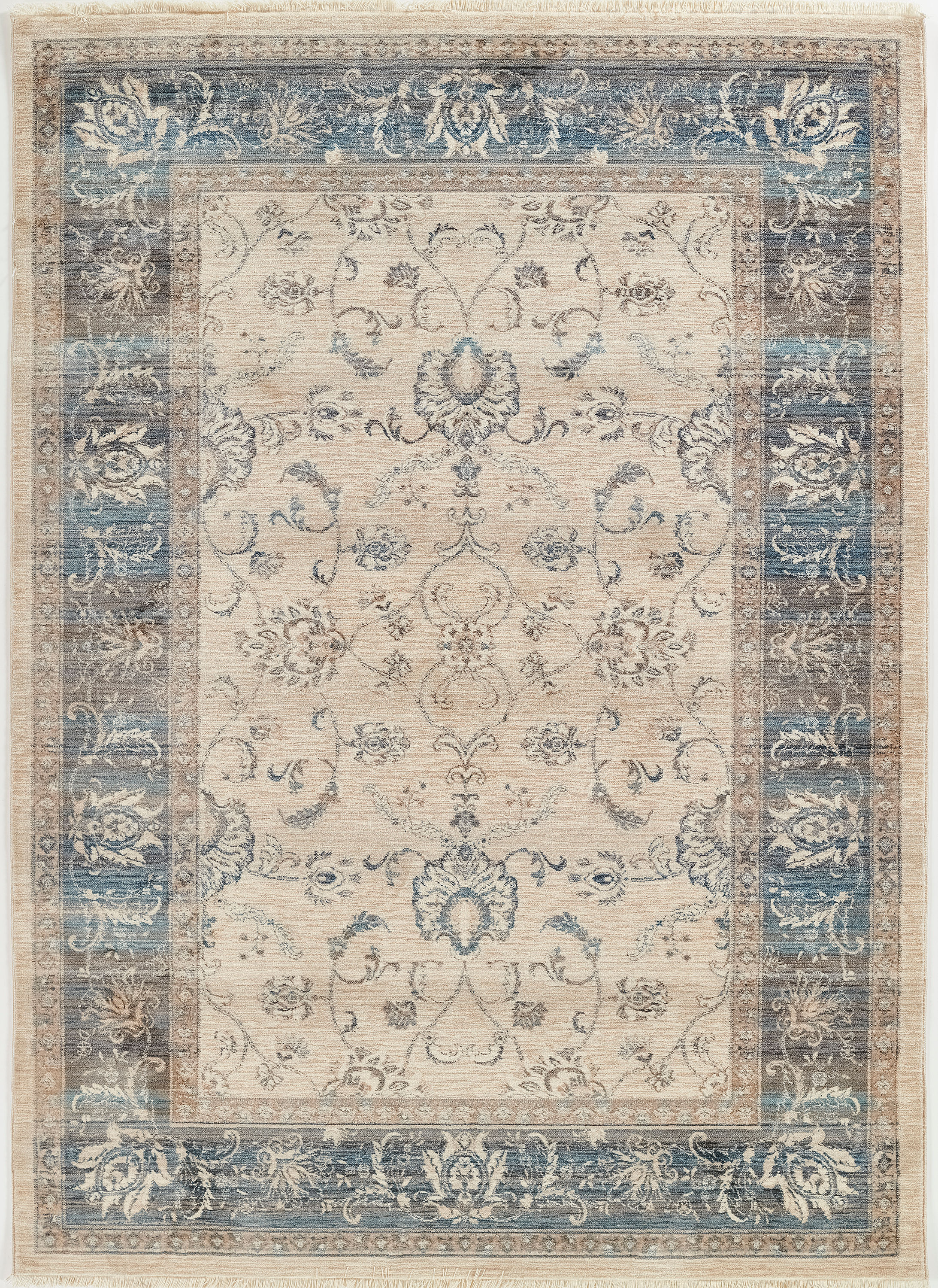 Momeni Izmir IZ-02 Blue Polyester Traditional-Oriental  Area Rug