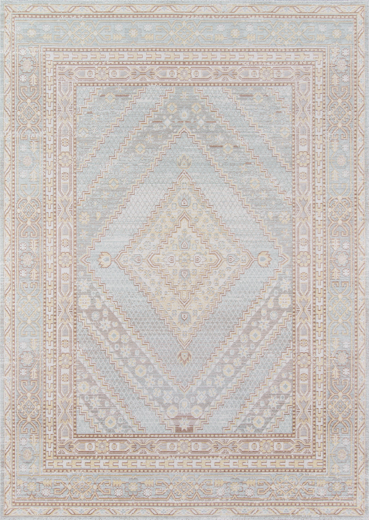 Momeni Isabella ISA-7 Blue Traditional-Geometric Polyester Area Rug