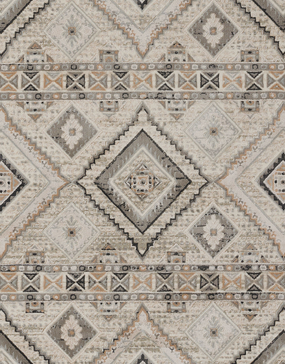 Thumbnail: Momeni Genevieve GNV-10 Ivory Traditional-Geometric Polyester Area Rug