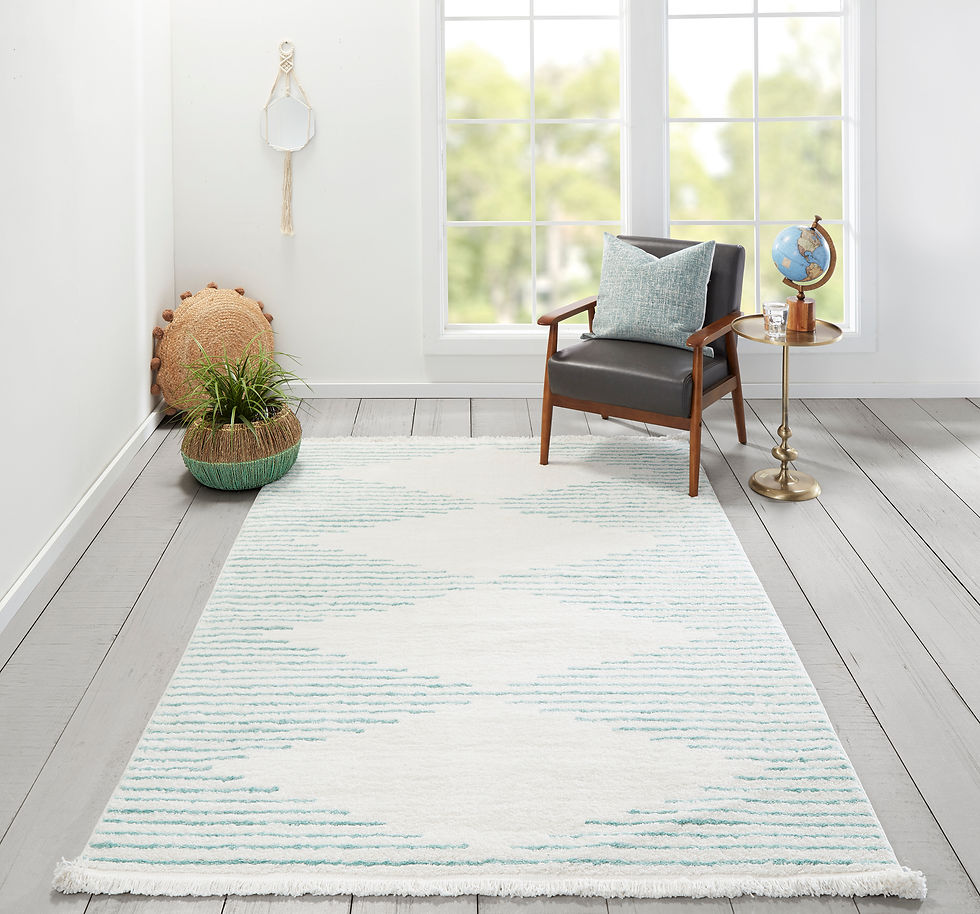 Novogratz Ferris FRR-1 Aqua Modern-Geometric Area Rug by Momeni