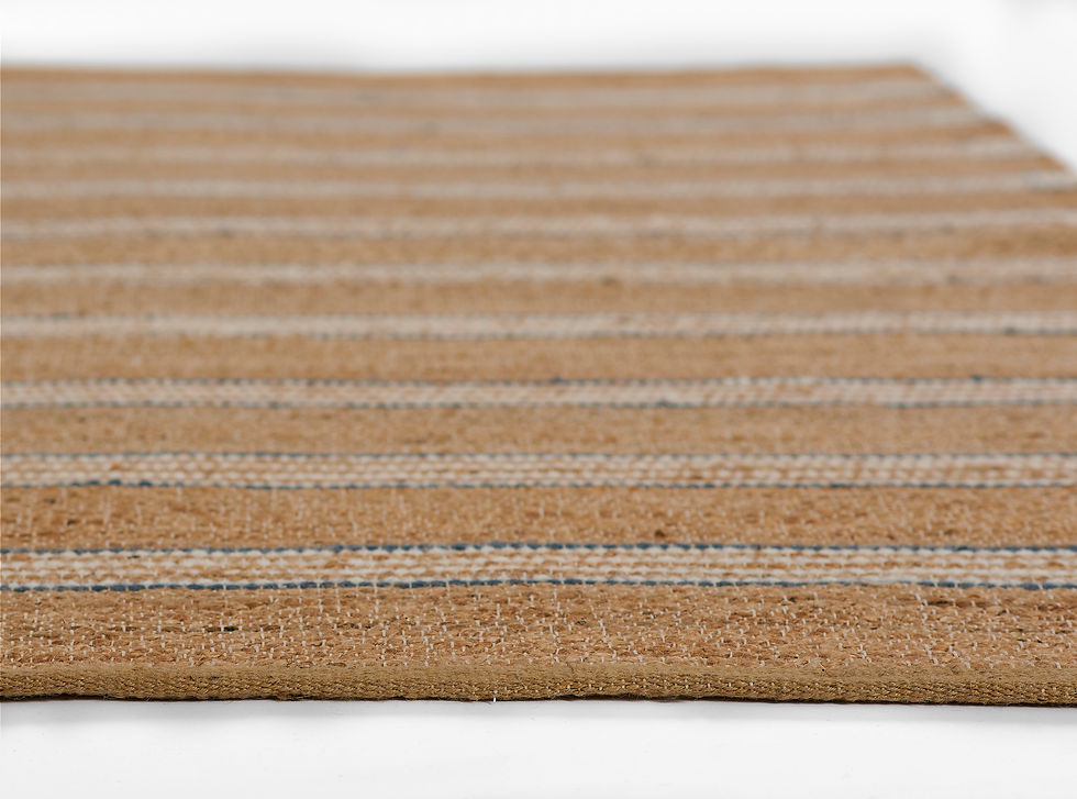 Thumbnail: Erin Gates Chestnut CHS-1 Blue Hand-Woven Striped Area Rug by Momeni