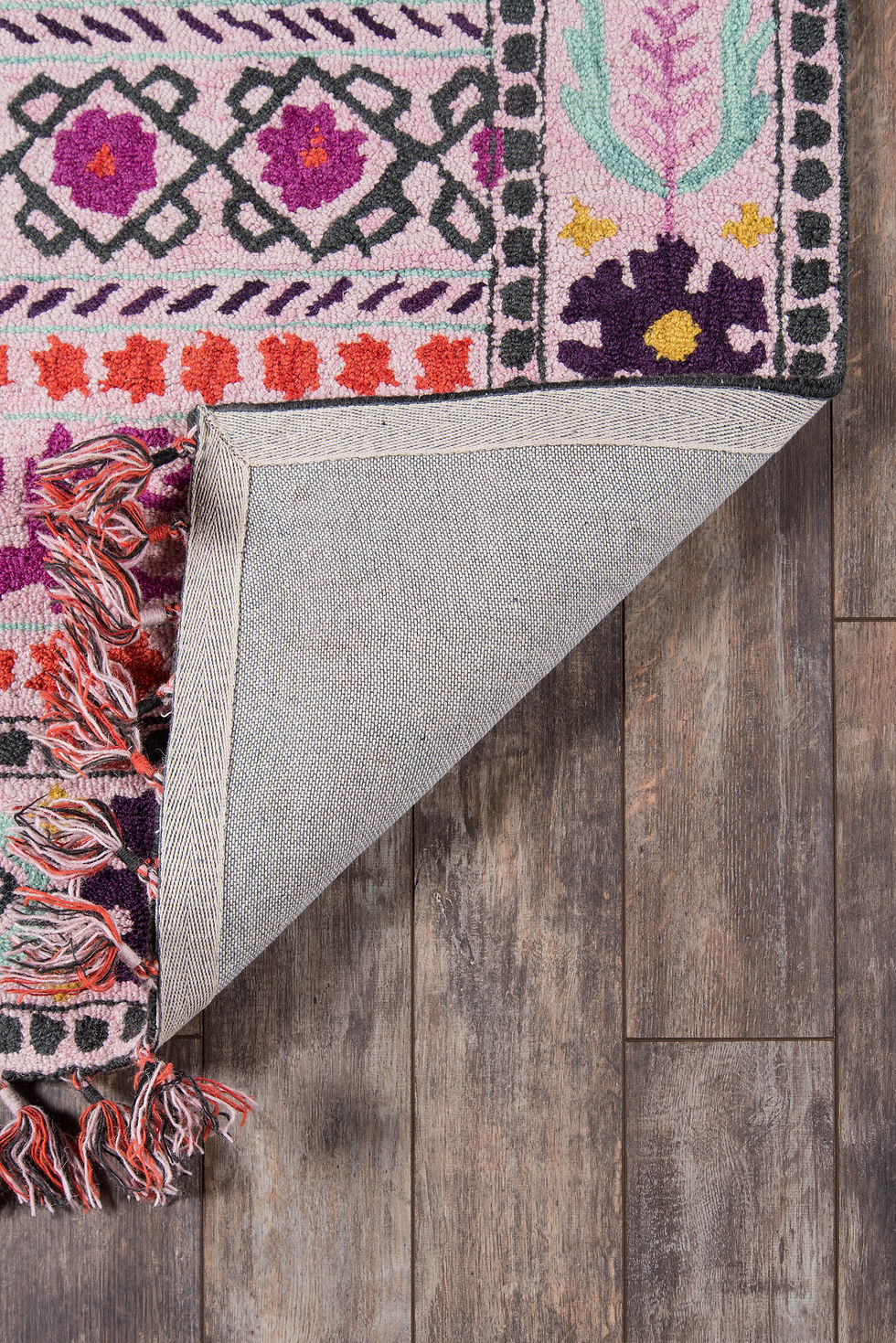 Thumbnail: Momeni Tahoe TA-07 Pink Hand-Tufted Transitional-Tribal Wool Area Rug