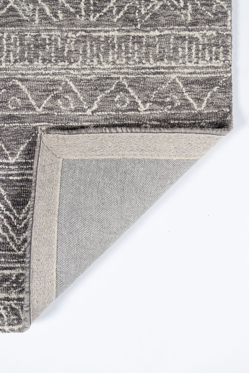 Thumbnail: Momeni Mallorca MRC-1 Grey Hand-Hooked Wool Contemporary-Geometric Area Rug