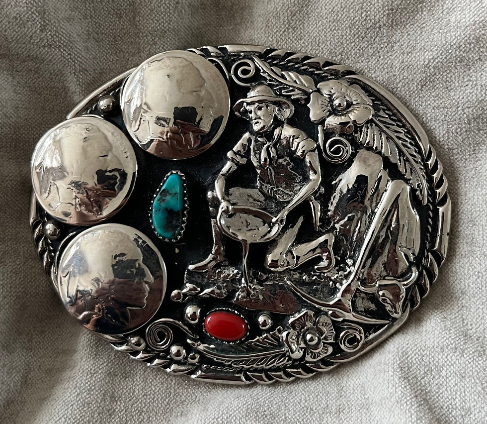 Silver & Turquoise Panning Buckle
