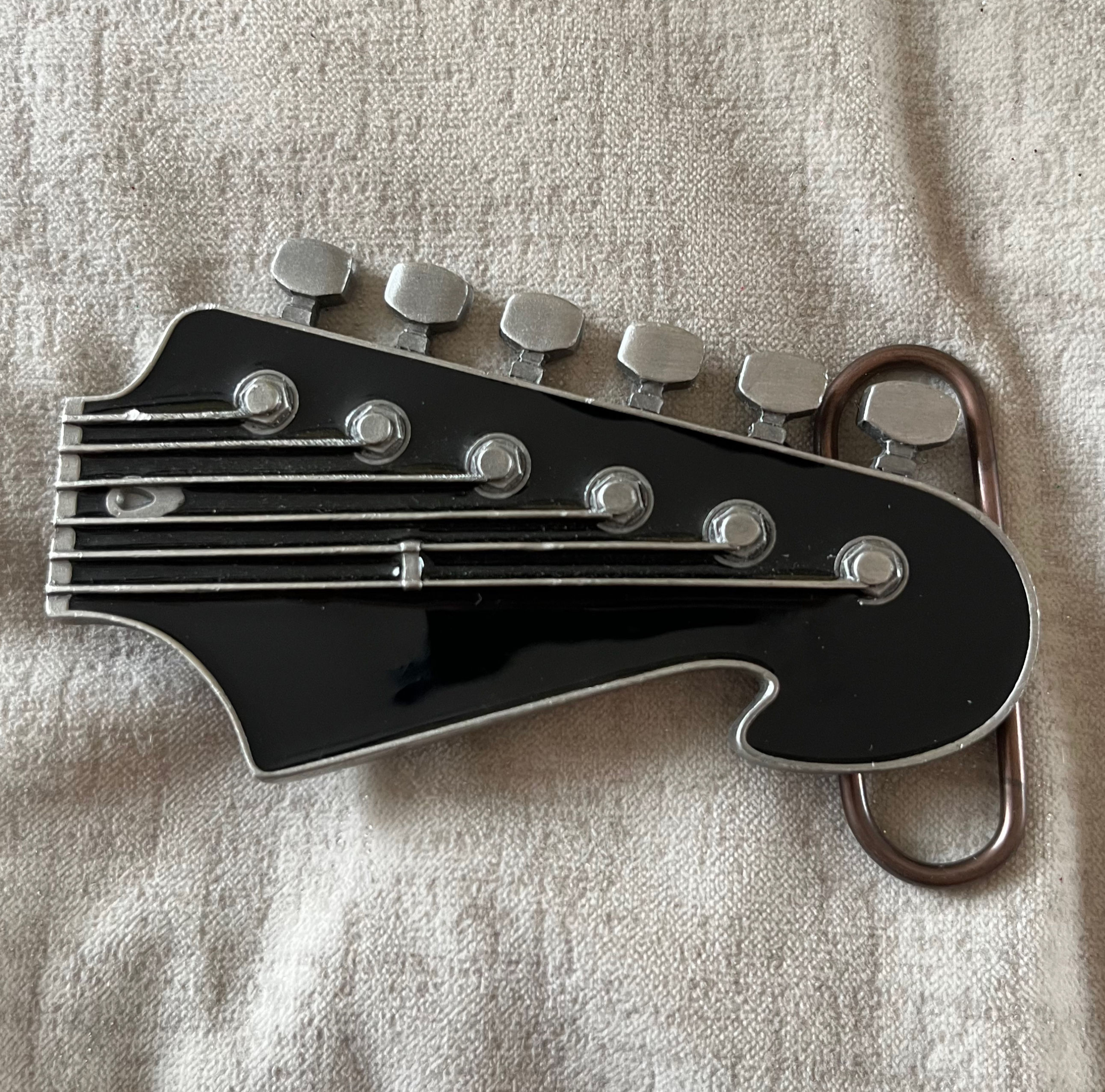 Black Guitar Buckle