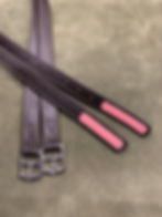 Brown & Pink Stirrup Leathers Calf Covered