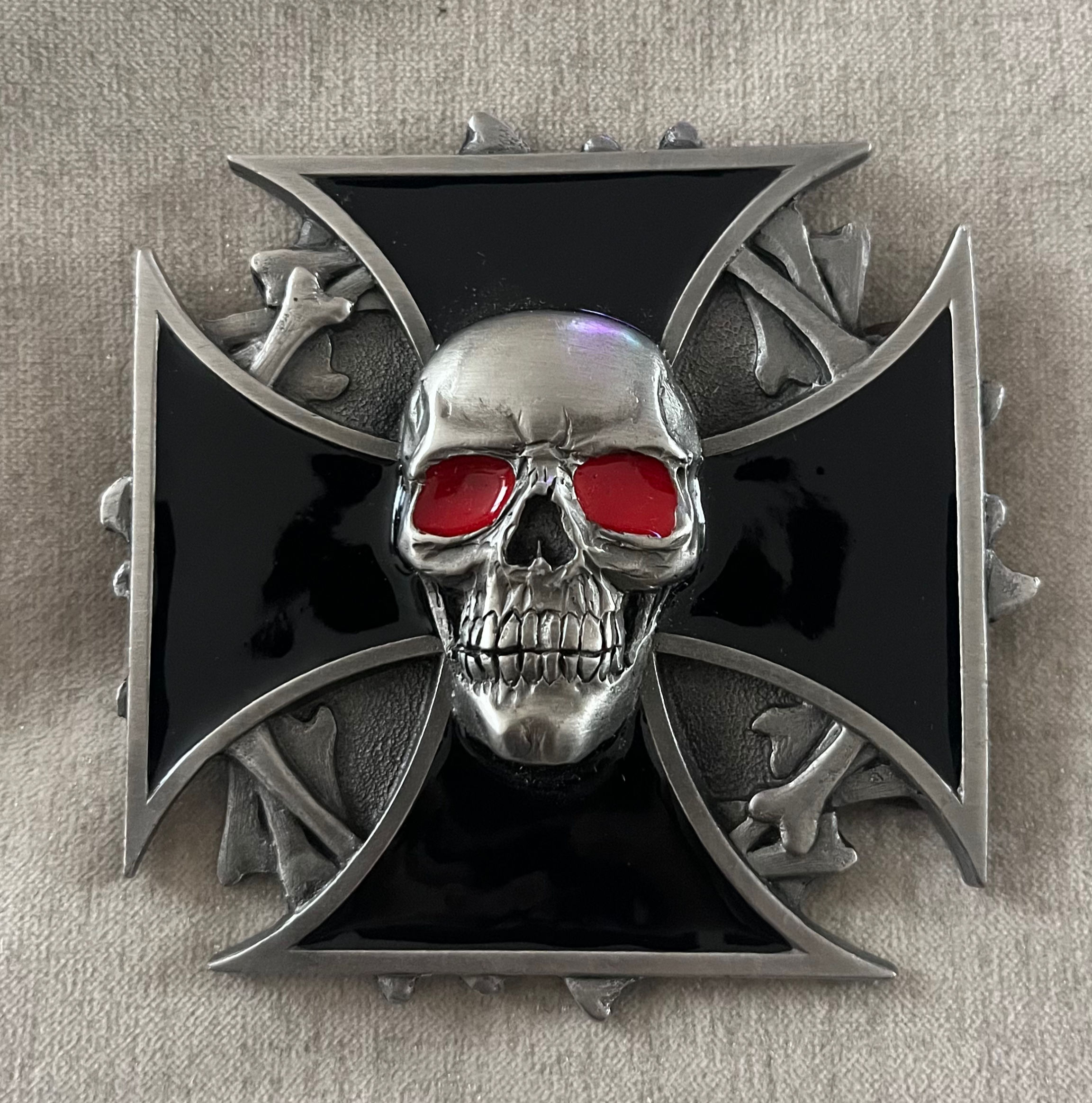 Skull Iron Cross Buckle