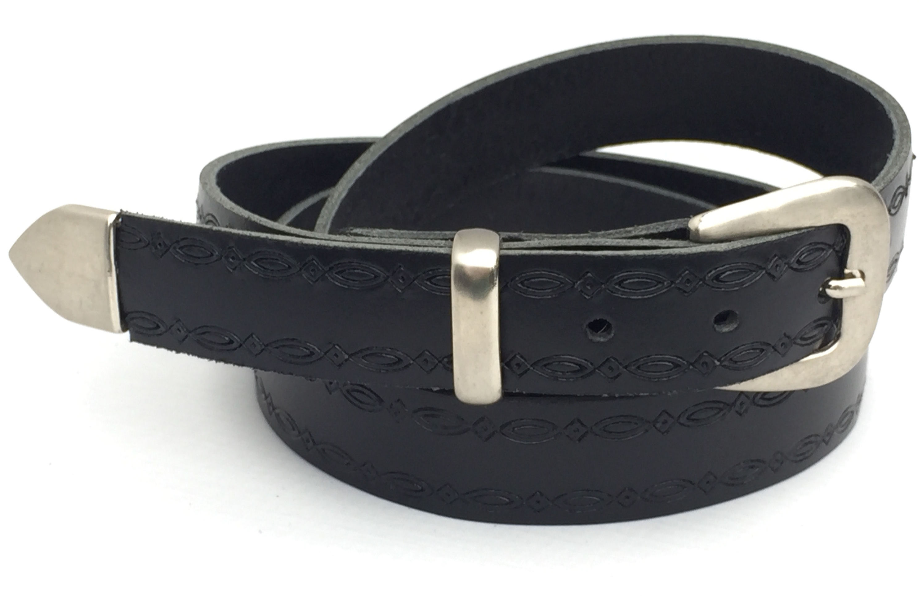 Black Western Rope Edge Belt