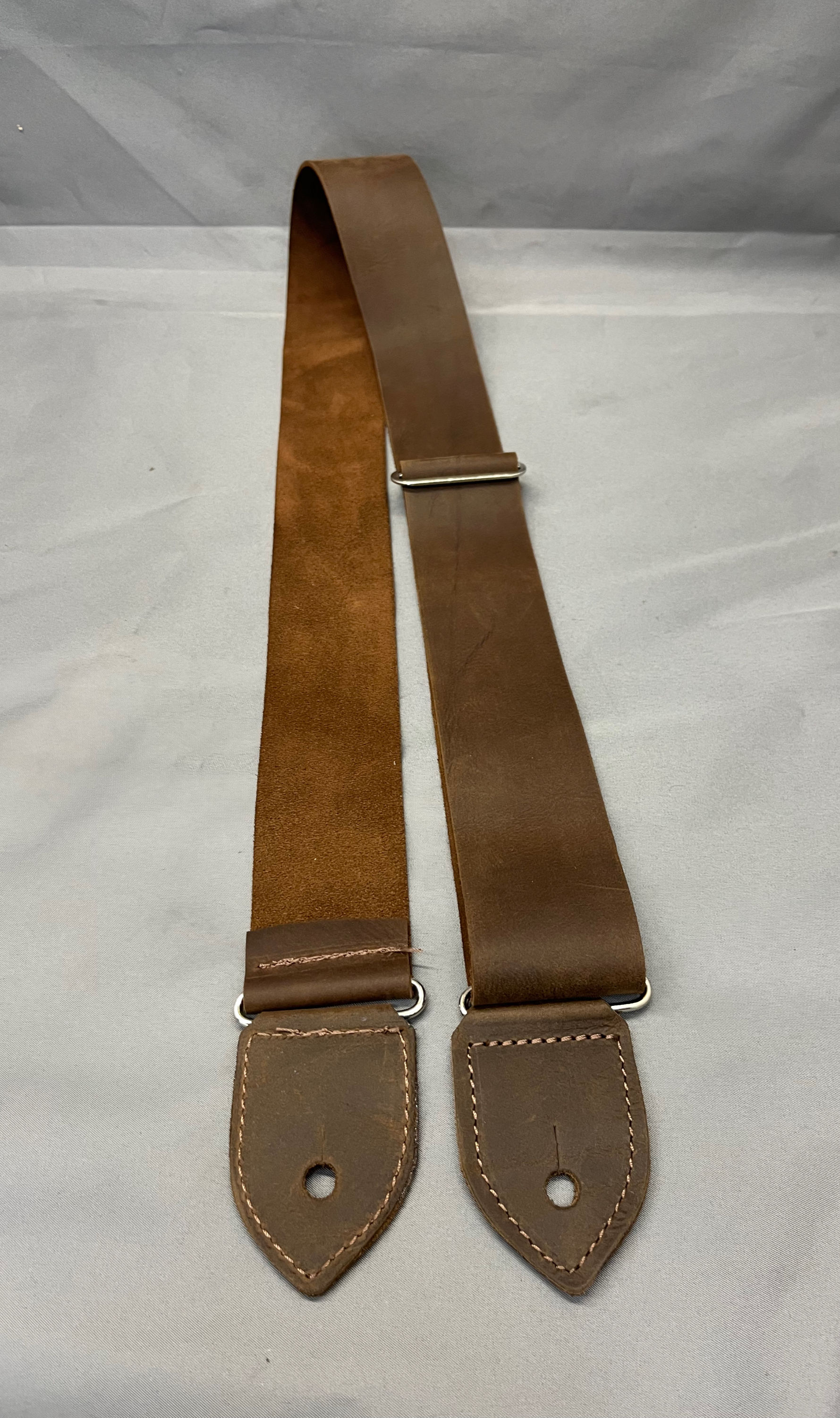 Thin Brown Soft Leather Guitar Strap