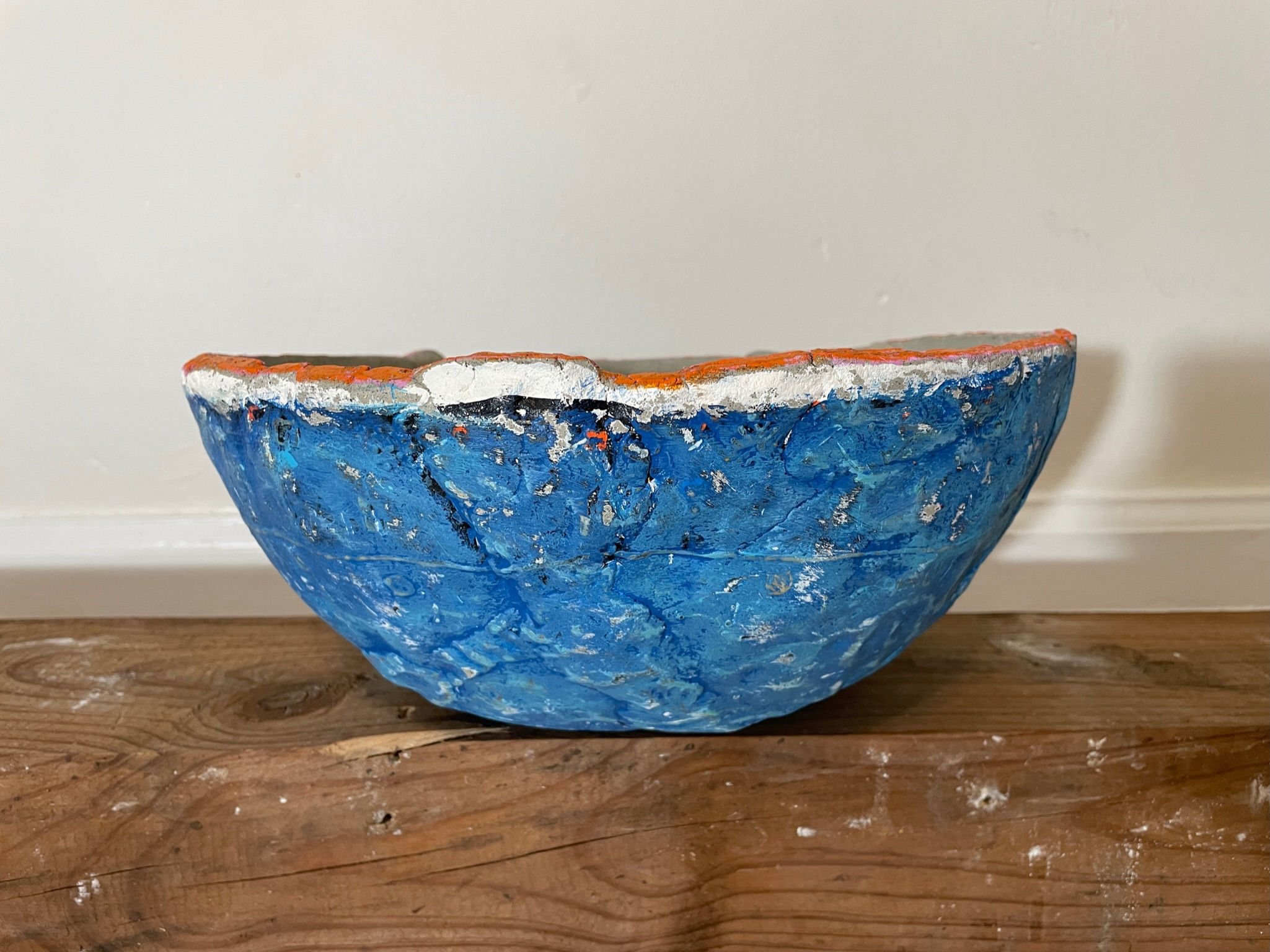 Large Concrete Clay Bowl