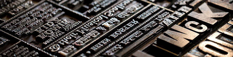 close-up of vinage metal letterpress type