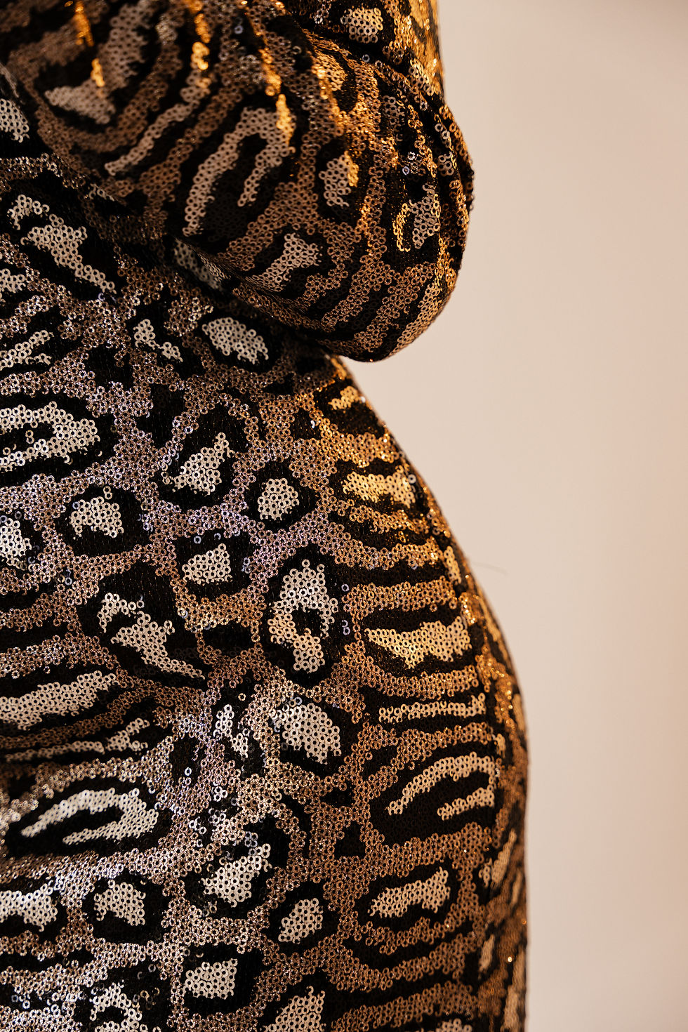 Thumbnail: Mini dress sequin animal print grey black