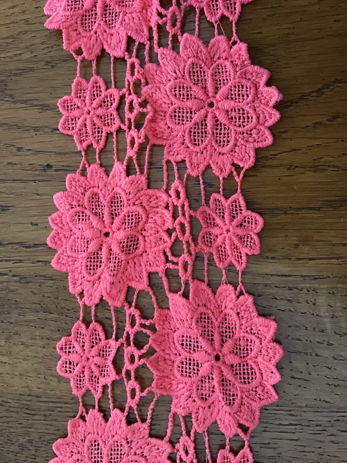 Large Coral Pink Flower Trim
