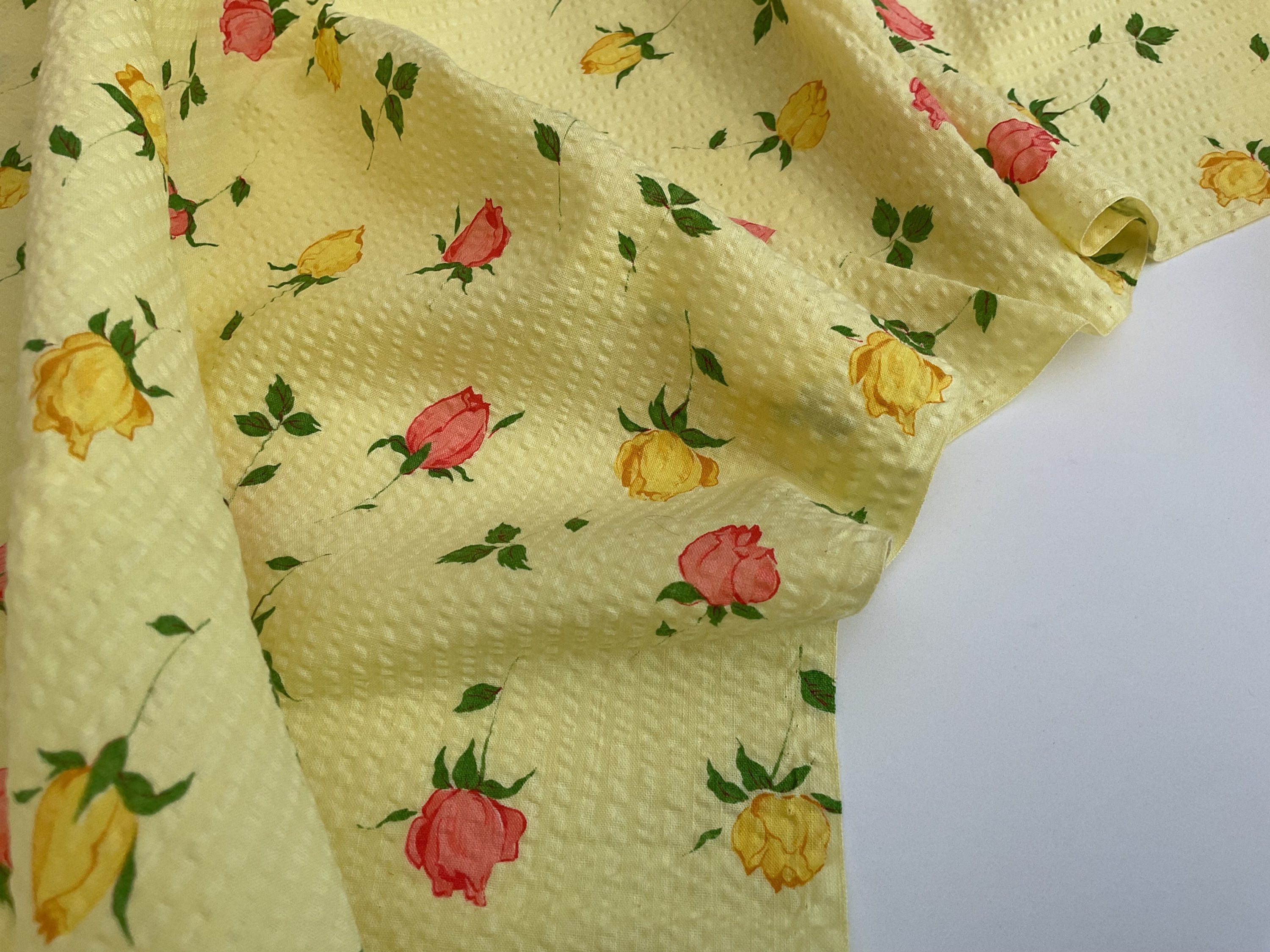 Vintage Rose Yellow Seersucker/260cm
