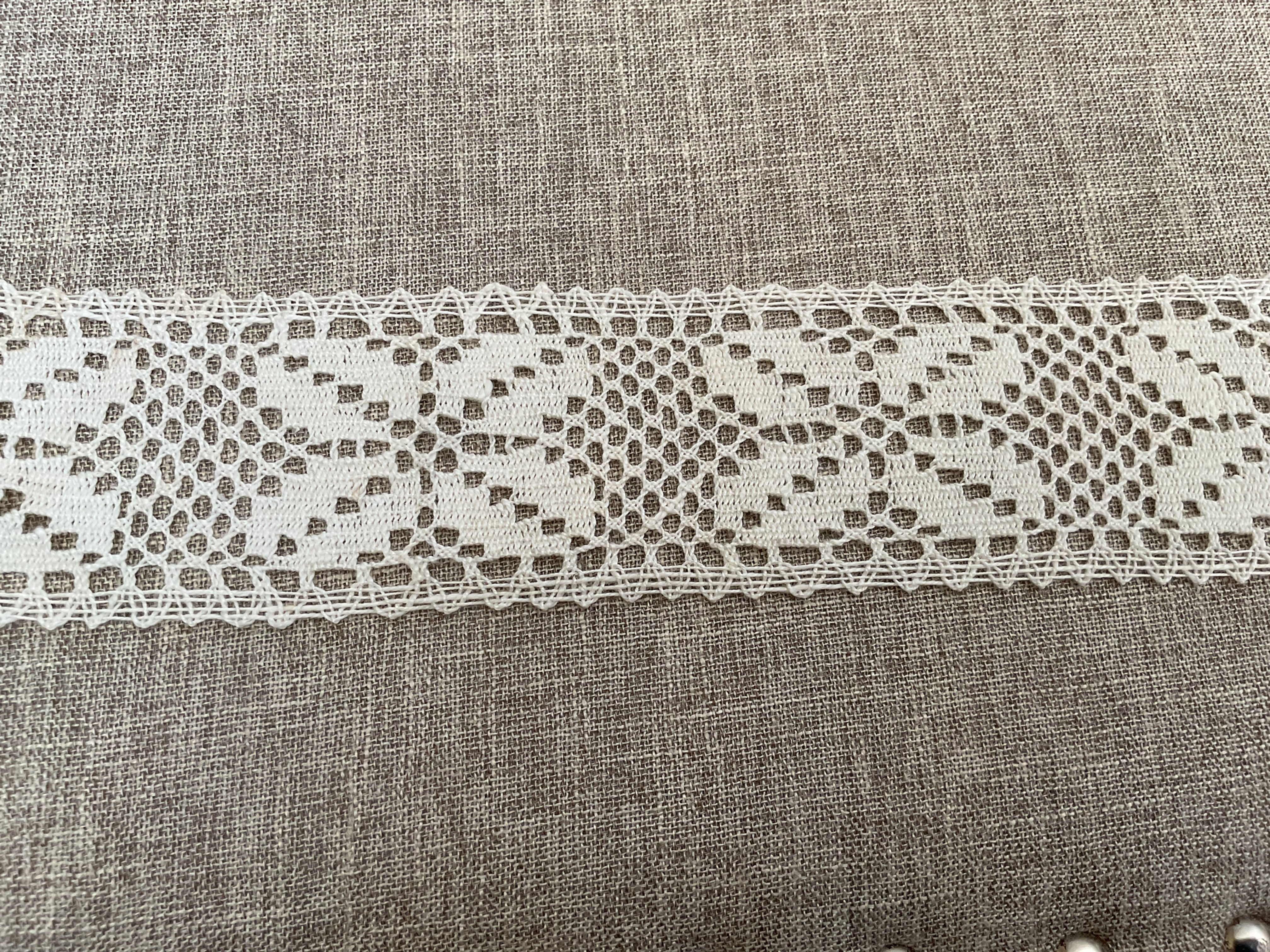 Wide Ivory Cotton Crochet Style Trim/6cm wide
