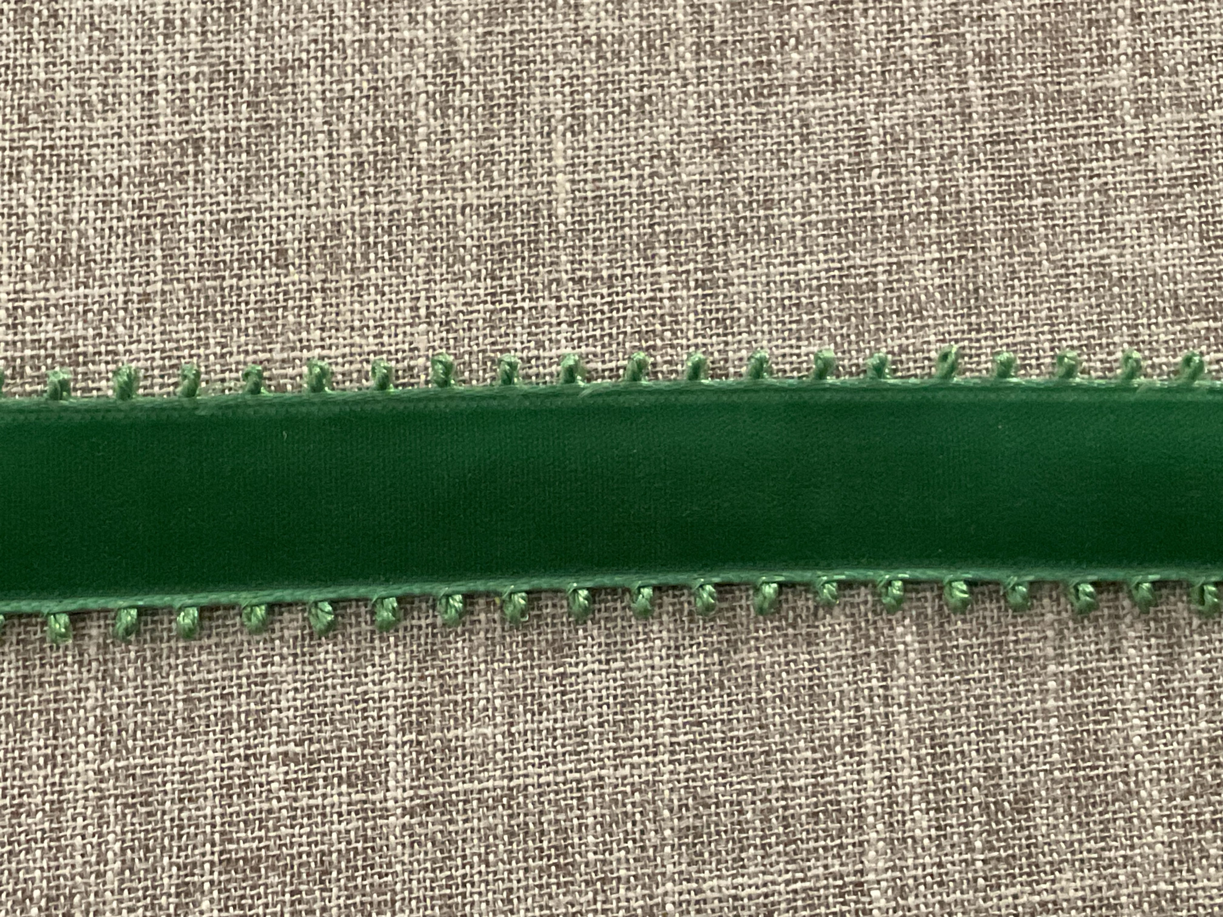 Vintage Green Velvet Ribbon with Loop Edge/2cm wide