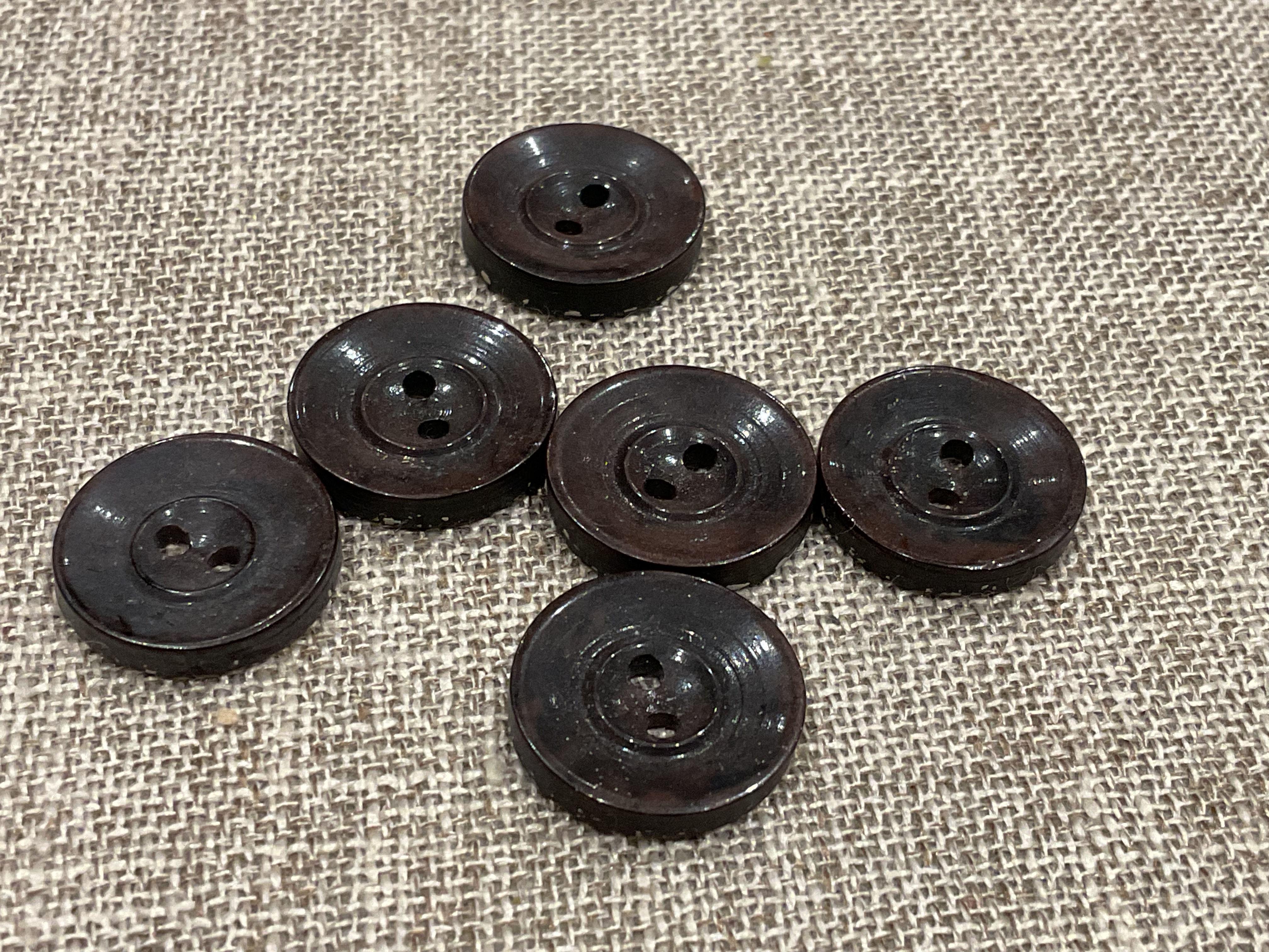 Vintage York Dark Brown Buttons x8