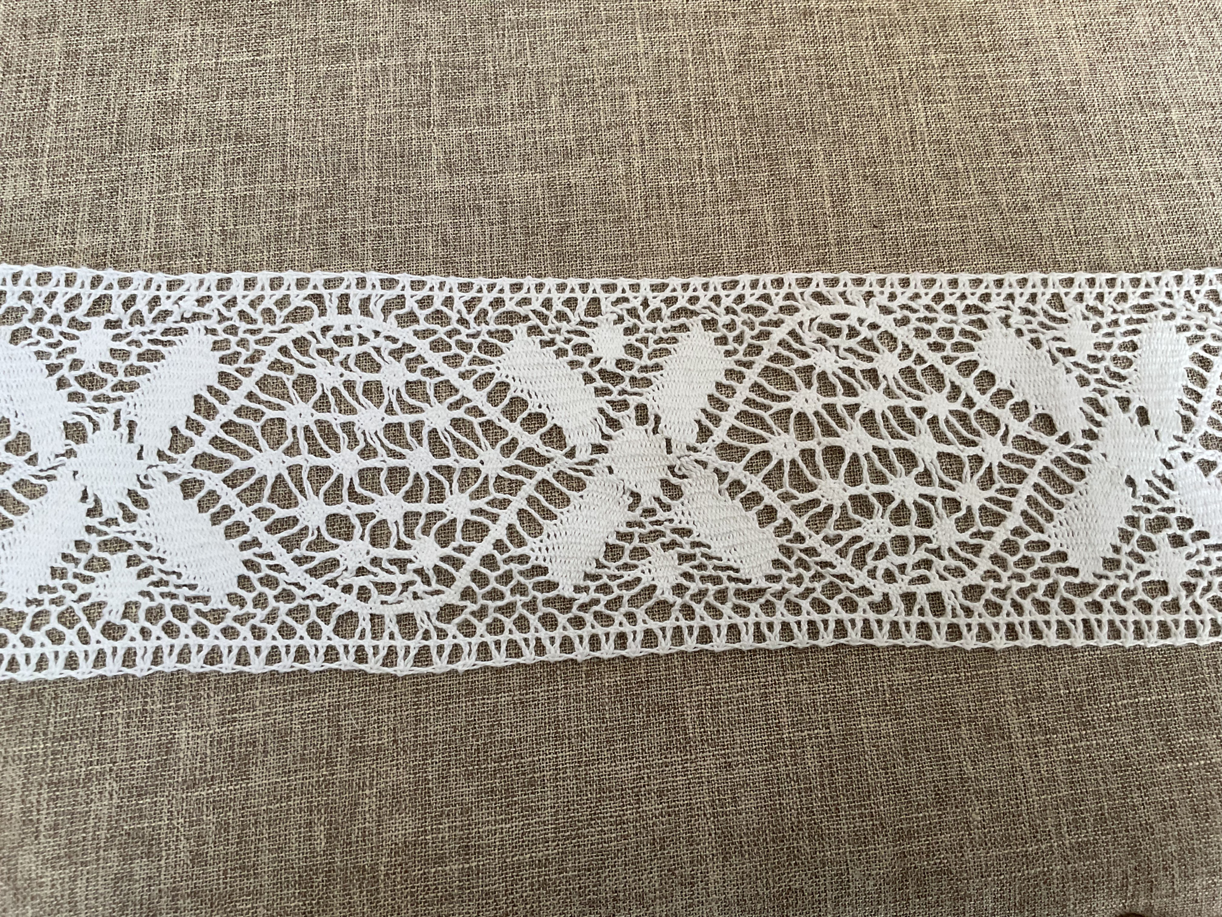 Extra Wide White Cotton Crochet Style Trim/10cm wide